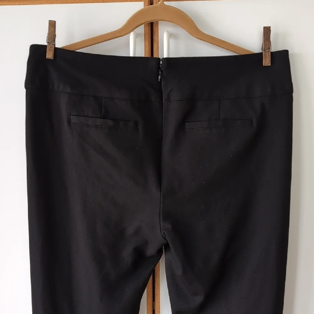 Cabi Black Rave Ponte Knit Pants Women's 10 #542R Back Zip Bootcut Trouser